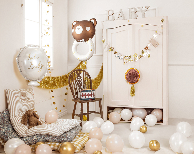 Foil balloon Teddy rattle, 61x88 cm, mix - Designer decorations and ...