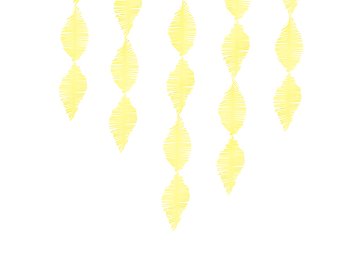 Crepe paper fringe garland, yellow, 3m