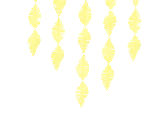 Quasten-Girlande aus Krepppapier, gelb, 3m
