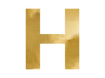 Mirror letter ''H'', gold, 53x60 cm