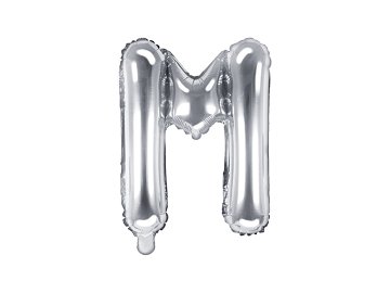 Ballon Mylar lettre ''M'', 35cm, argenté