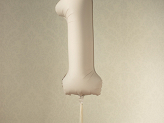 Balon foliowy Cyfra '1', 86cm, jasny beż