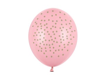 Balloons 30cm, Dots, Pastel Baby Pink (1 pkt / 50 pc.)