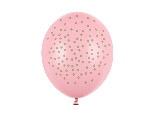 Ballons 30 cm, Pois, Rose bébé pastel (1 pqt. / 50 pc.)