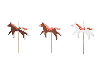 Horse Birthday Candles, Assorted, 5.8 x 4 cm (1 pkt / 3 pc.)