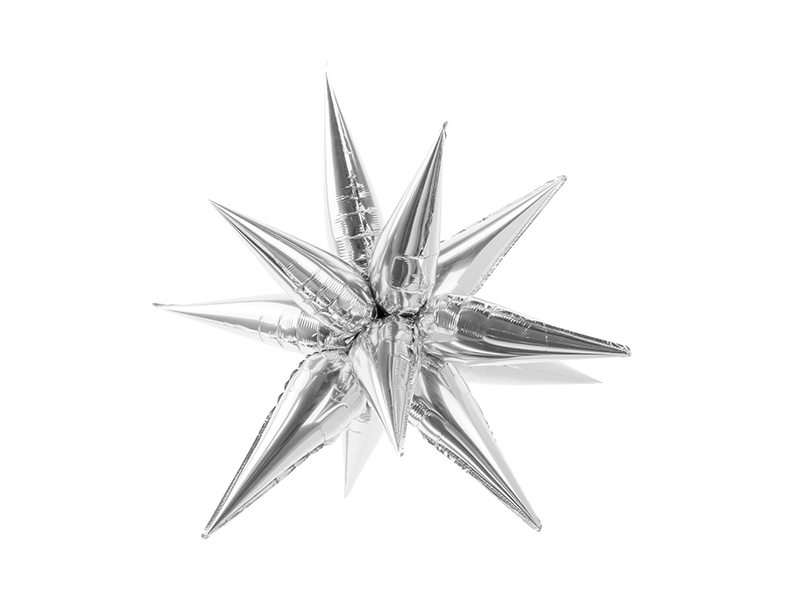 Folieballong – Stjärna 3D – silver – 70 cm (M)