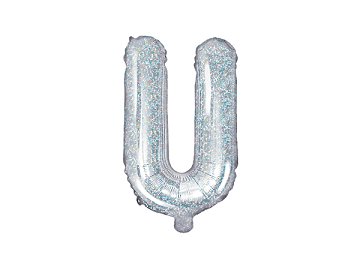 Ballon Mylar Lettre ''U'', 35cm, holographique