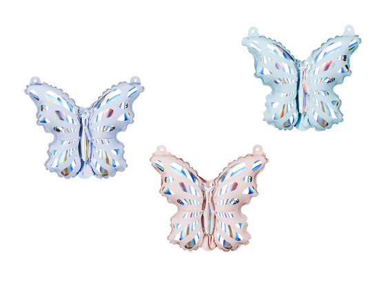 Balony foliowe do girland Motyle, mix, 19x23 cm (1 op. / 3 szt.)