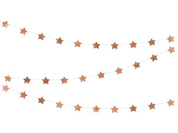 Girlanda Gwiazdki, różowe złoto, 3,6m