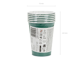 Paper Cups, dark green, 250ml (1 pkt / 6 pc.)