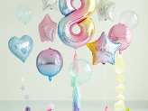Balon foliowy Cyfra ''8'', 86cm, pastelowy tęczowy