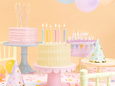 Bougies d'anniversaire torsadées, 8.5 cm, mélange de couleurs (1 pqt. / 6 pc.)