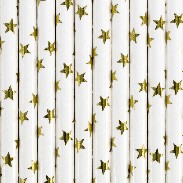 Sugrör – guld – 19.5 cm – 10-pack