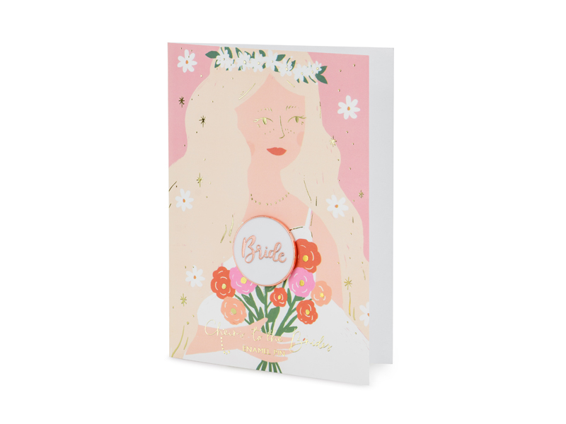 Grattiskort – enamel pin Bride – 10.5x15 cm