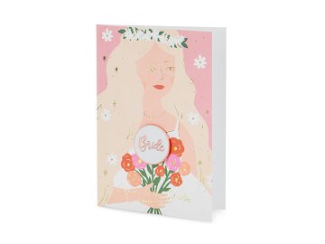 Card with enamel pin Bride, 10.5x15 cm