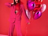 Foil Balloon Heart, 45cm, dark pink