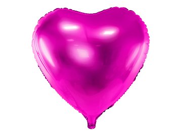 Folienballon Herz, 45cm, dunkelrosa