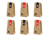 Treat bags Pirates Part, kraft, 8x18x6cm (1 pkt / 6 pc.)