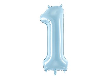 Foil Balloon Number ''1'', 86cm, light blue