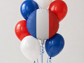 Ballon aluminium Drapeau de la France, 35 cm, assortiment