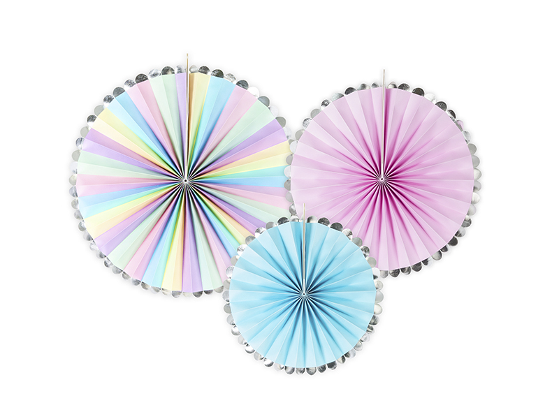 Pappersrosett – Enhörning – mix – 3-pack