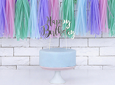 Décorations de gâteau ''Happy Birthday'', argenté, 22,5cm