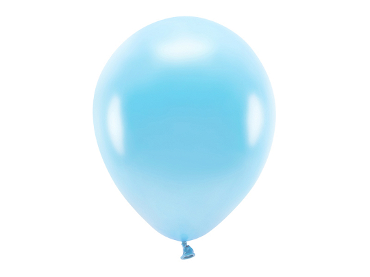 Ballons Eco 30 cm métallisés,bleu clair (1 pqt. / 10 pc.)