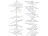 Party curtain - Flowers, white, 180cm