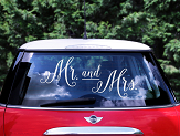 Autocollant pour voiture de mariage - M. et Mme.