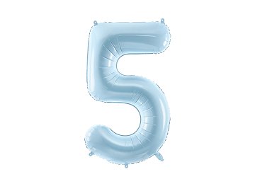 Ballon Mylar Chiffre ''5'', 72cm, bleu clair