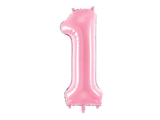 Ballon Mylar Chiffre ''1'', 86cm, rose