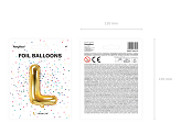 Foil Balloon Letter ''L'', 35cm, gold