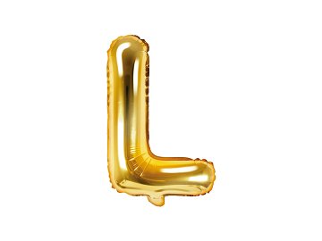Balon foliowy Litera ''L'', 35cm, złoty