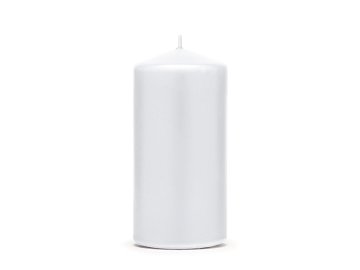 Pillar Candle, matt, white, 12 x 6cm (1 pkt / 6 pc.)