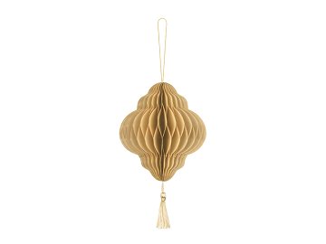 Paper honeycomb ornament Lantern, beige, 13,2x15cm
