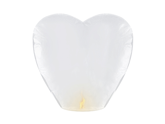 Sky lantern Heart, white, 37 x 93 x 95cm