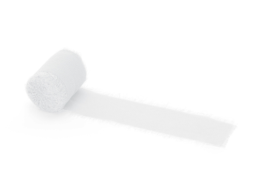 Ruban mousseline, blanc, 40mm/5m (1 pqt. / 3 pc.)