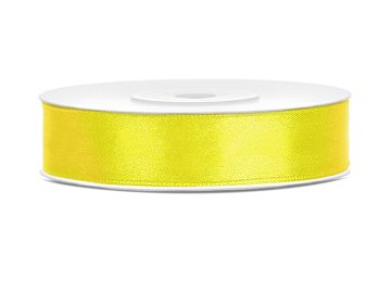 Tasiemka satynowa, żółty, 12mm/25m (1 szt. / 25 mb.)