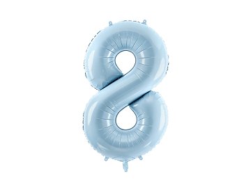 Foil Balloon Number ''8'', 72cm, light blue