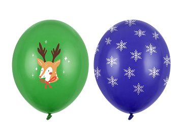Balony 30 cm, Merry Christmas, mix (1 op. / 50 szt.)