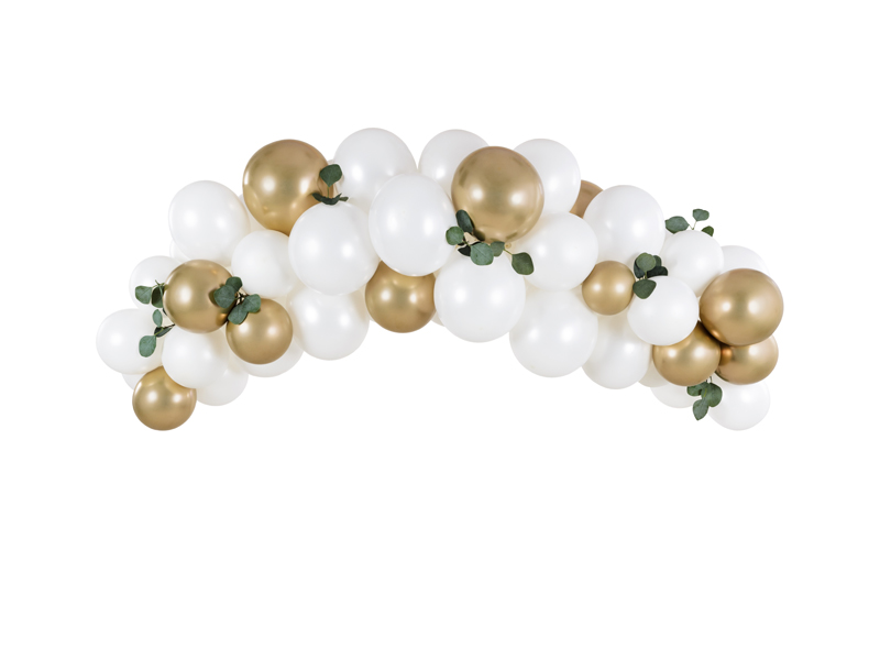 Ballonggirlang – vit – 200 cm – 60-pack
