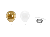 Balloon garland - white and gold, 200cm (1 pkt / 60 pc.)