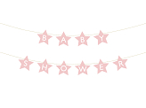 Bannière Baby shower, 290x16,5 cm, rose clair