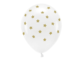 Ballons Eco 33 cm pastel, étoiles, blanc (1 pqt. / 6 pc.)