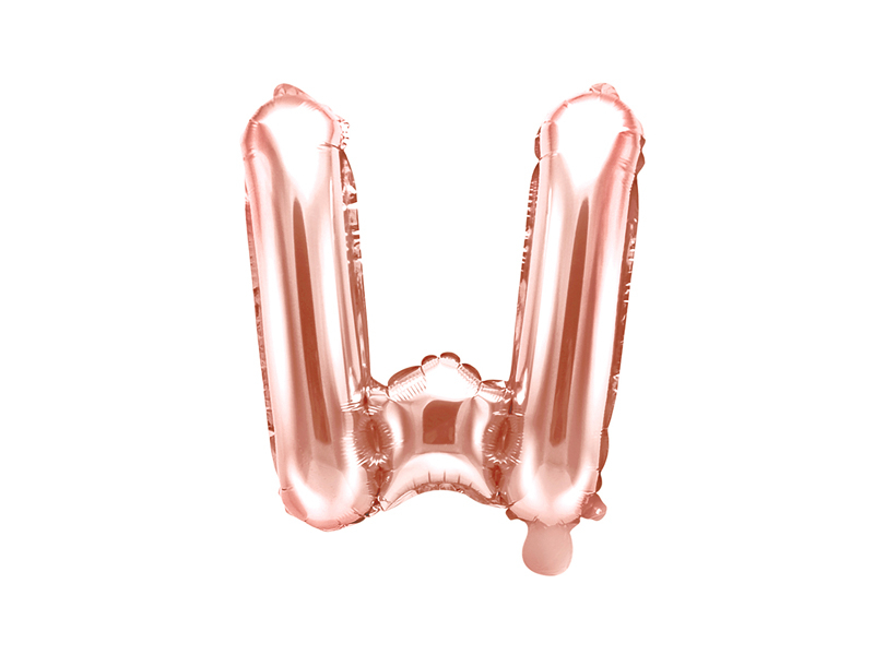 Foil Balloon Letter ''W'', 35cm, rose gold - Designer decorations and ...