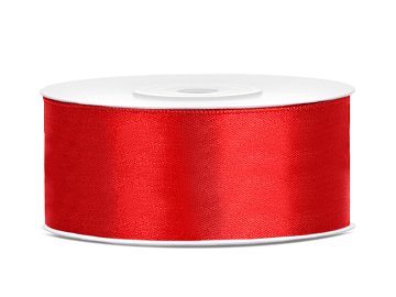Satin Ribbon, red, 25mm/25m (1 pc. / 25 lm)