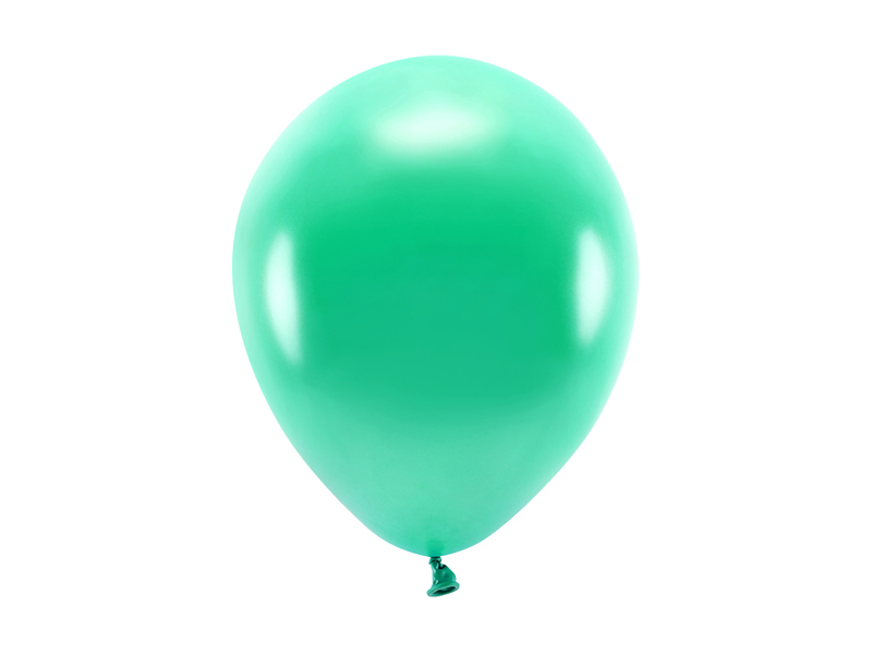 Latexballong ECO – metallisk – grön – 26 cm – 10-pack