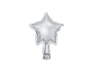 Foil balloons Stars, 12cm, silver (1 pkt / 25 pc.)