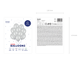 Strong Balloons 30cm, Metallic Silver Snow (1 pkt / 10 pc.)