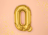 Ballon Mylar lettre ''Q'', 35cm, or